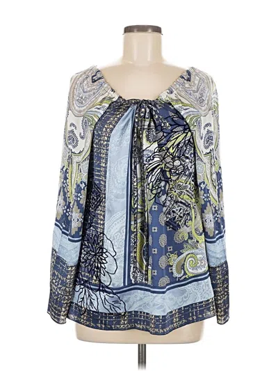 Pre-owned Hale Bob 3/4 Sleeve Blouse In Blue