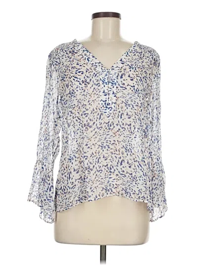 Pre-owned Hale Bob 3/4 Sleeve Blouse In Blue