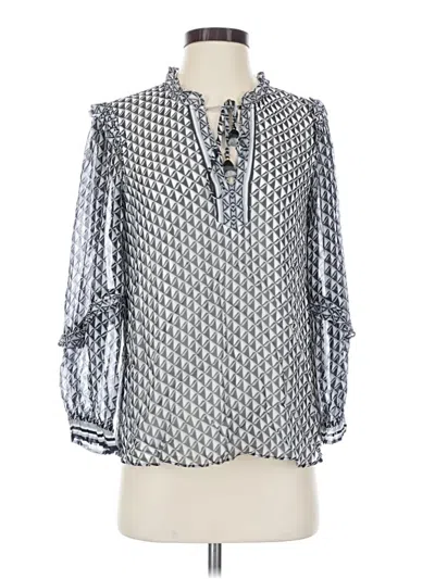 Pre-owned Hale Bob 3/4 Sleeve Blouse In Gray