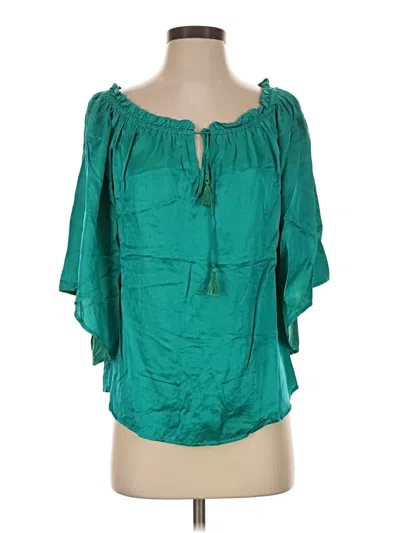 Pre-owned Hale Bob 3/4 Sleeve Blouse In Teal