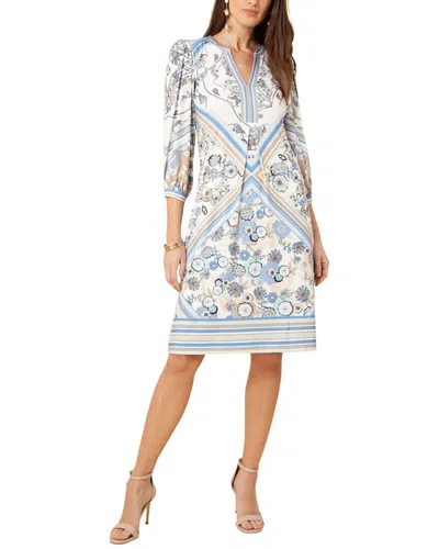 Hale Bob 3/4-sleeve Beaded Dress In White