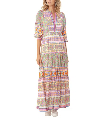 Hale Bob 3/4 Sleeve Maxi Dress In Multi