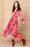 Hale Bob Adalee Chiffon Dress In Red