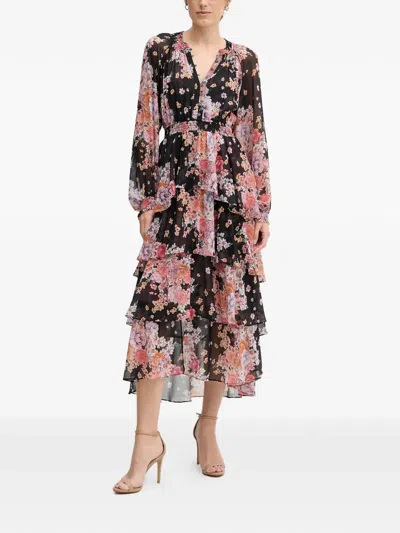 Hale Bob Adalee Floral-print Tiered Midi Dress In Multi