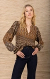 Hale Bob Addilynn Silk Top In Brown