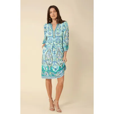 Hale Bob Adelia Jersey Dress Beaded In Blue