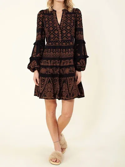 Hale Bob Adira Dress In Black/bronze In Multi