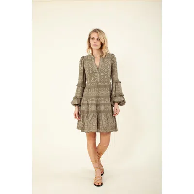 Hale Bob Adira Embroidered Dress In Brown