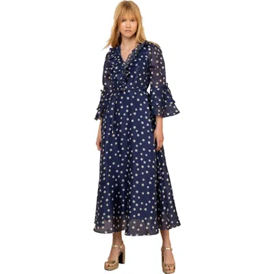 Hale Bob Aiyana Organza Maxi Dress In Blue