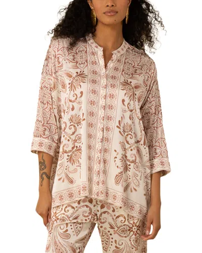 Hale Bob Aleena Silk-blend Blouse In Brown