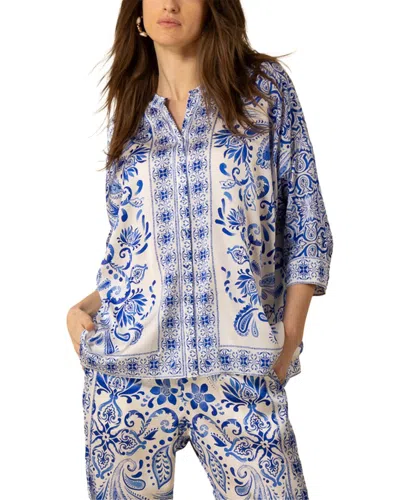 Hale Bob Aleena Silk-blend Blouse In Multi