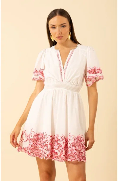 Hale Bob Alena Embroidered Voile Dress
