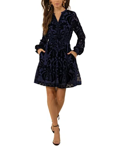 Hale Bob Alexa Silk-blend Mini Dress In Blue