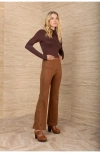 Hale Bob Alexia Suede Studs Pant In Brown