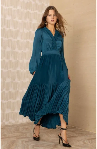 Hale Bob Alisson Charmeuse Dress In Blue
