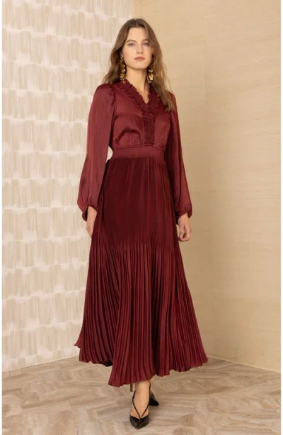 Hale Bob Alisson Charmeuse Dress In Red