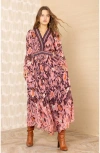 Hale Bob Alisson Chiffon Maxi Dress In Pink