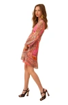 Hale Bob Allison Chiffon Dress In Pink