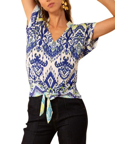 Hale Bob Alyssa Blouse In Blue