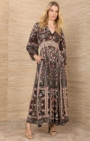 Hale Bob Amaris Charmeuse Dress In Brown