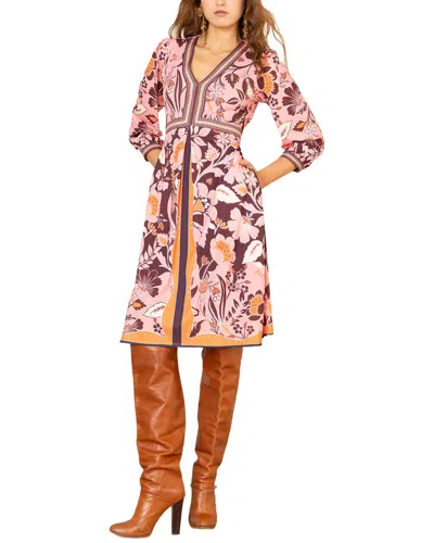 Hale Bob Angelique Long Sleeve Mini Dress In Red
