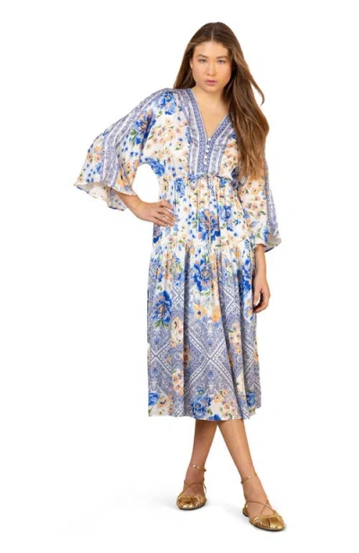 Hale Bob Arianell Charmeuse Midi Dress In Multi