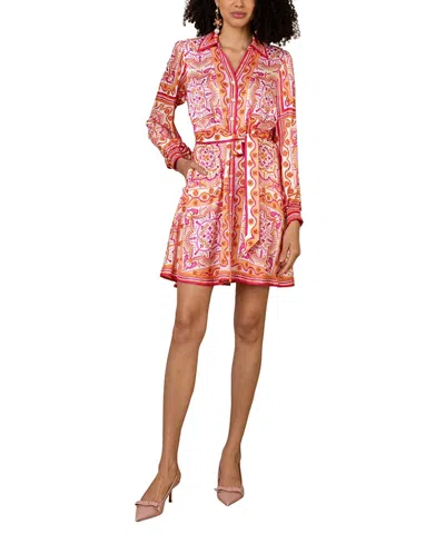 Hale Bob Arlo Silk Dress In Pink