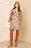 Hale Bob Artemis Organza Dress In Animal Print