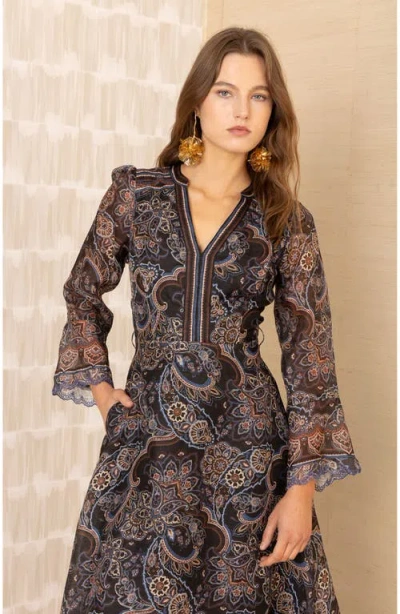 Hale Bob Artemis Organza Maxi Dress In Animal Print