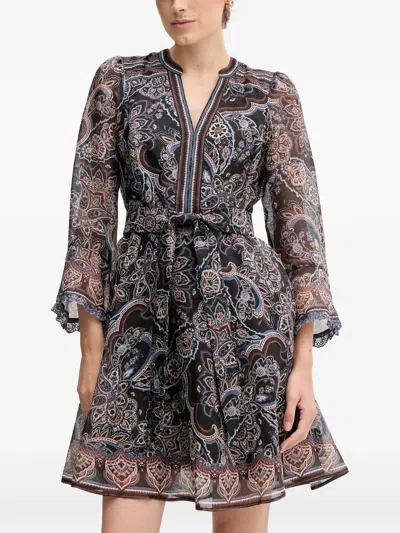 Hale Bob Artemis V-neck Mini Dress In Multi