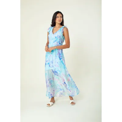 Hale Bob Aruba Silk Maxi Dress In Blue