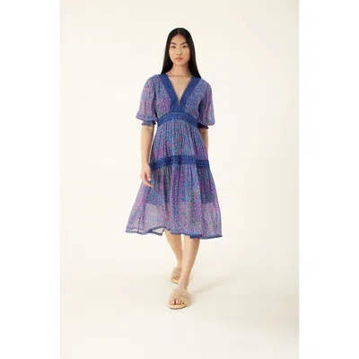 Hale Bob Aspasia Midi Dress In Blue