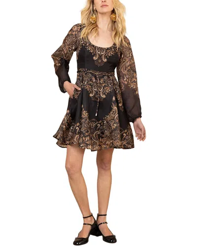 Hale Bob Aspyn Silk-blend Mini Dress In Black