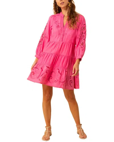 Hale Bob Aubree Linen-blend Dress In Pink