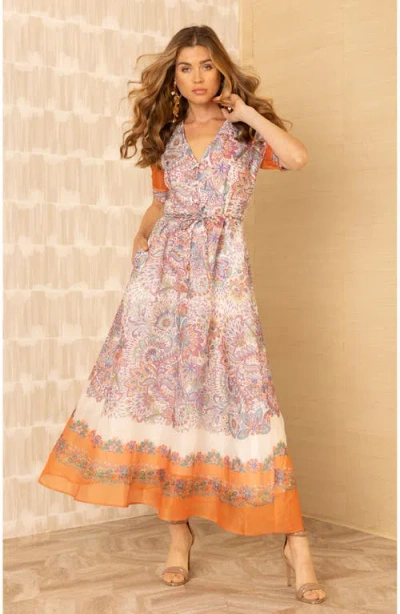 Hale Bob Aubrie Organza Maxi Dress In Multi