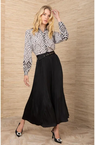 Hale Bob Ayleen Charmeuse Skirt In Black