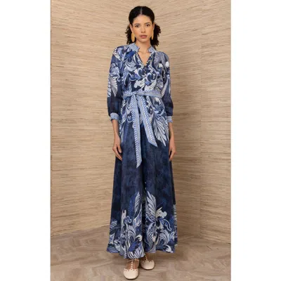 Hale Bob Belize Linen Maxi Dress In Multi