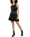 Hale Bob Belted Silk-blend Mini Dress In Black
