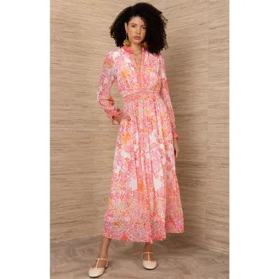 Hale Bob Bertille Chiffon Maxi Dress In Pink