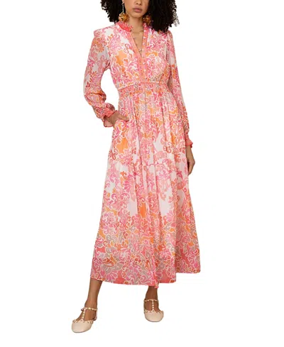Hale Bob Bertille Chiffon Maxi Dress In Pink
