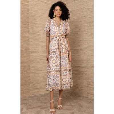 Hale Bob Bess Linen Dress In Brown