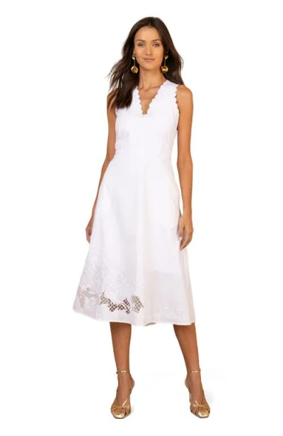 Hale Bob Bethia Embroidered Midi Dress In White