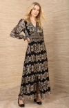 Hale Bob Birdie Satin Maxi Dress In Black