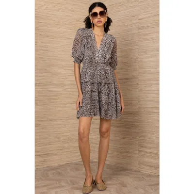 Hale Bob Blanche Chiffon Dress In Gray