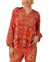 Hale Bob Braelynn Silk Top In Orange