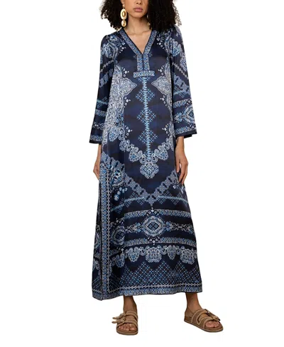 Hale Bob Bridie Charmeuse Dress In Blue
