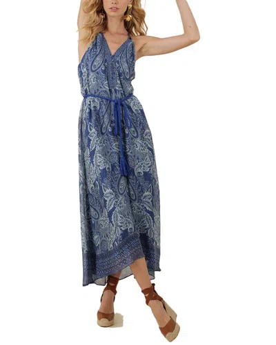 Hale Bob Brielle Silk-blend Dress In Blue