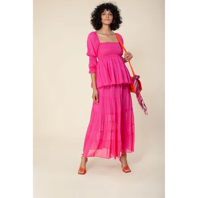 Hale Bob Brittany Solid Smocked Top In Pink