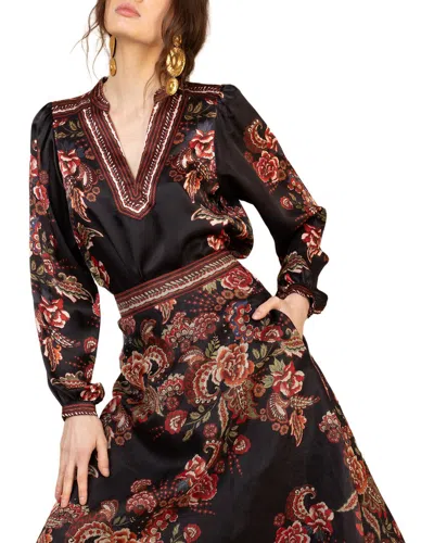 Hale Bob Brylee Silk Blouse In Black