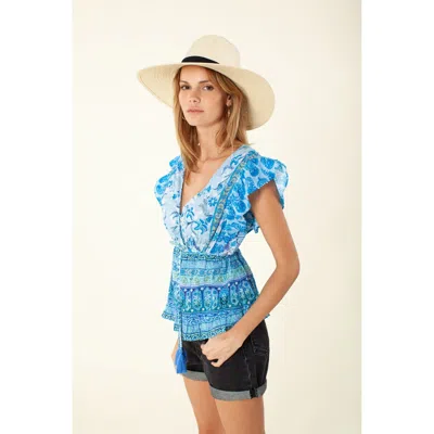 Hale Bob Cadana Cropped Top In Blue